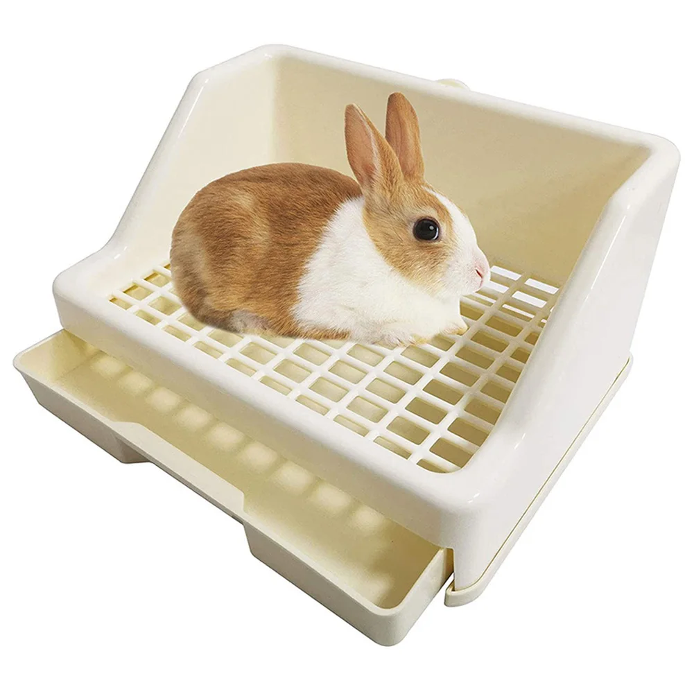 

Rabbit Litter Box Trained Small Animal Potty Corner Toilet with Drawer Pet Cage Pan Litter Bedding Box For Guinea Pig Hamster