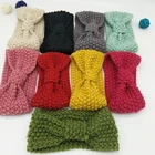 Hot sale autumn and winter knitting hair accessories headband twist braid hairband elastic wool warm baby girls hairband