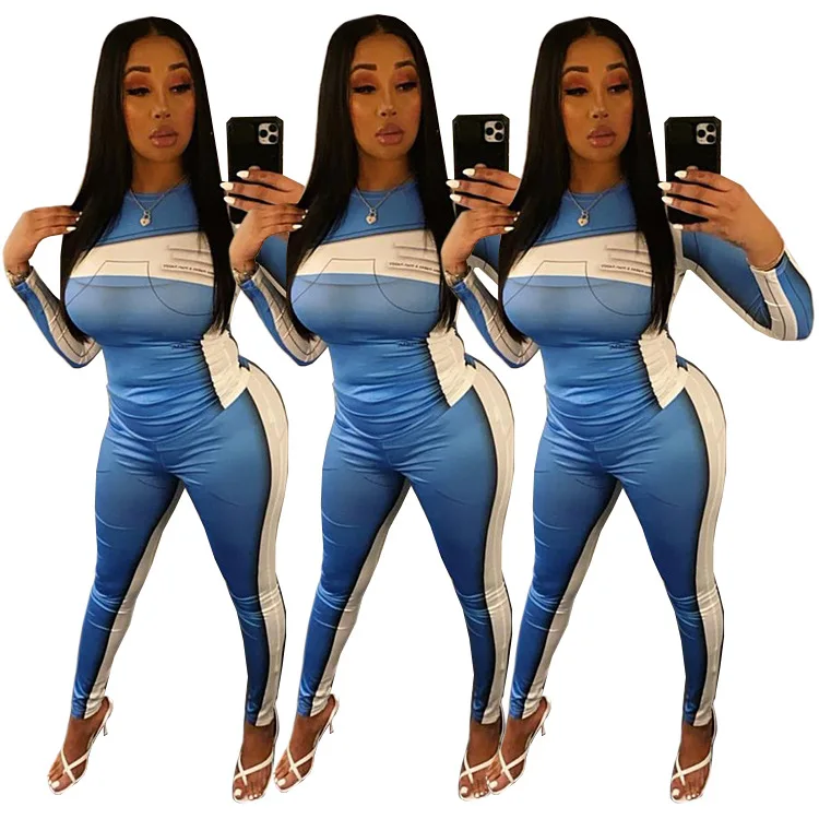 ZK26 Sexy Temperament Women Two Piece Suit Digital Printing Clothes Women, Sky blue
ZK26 Sexy Temperament Women Two Piece Suit Digital Printing Clothes Women, Sky blue