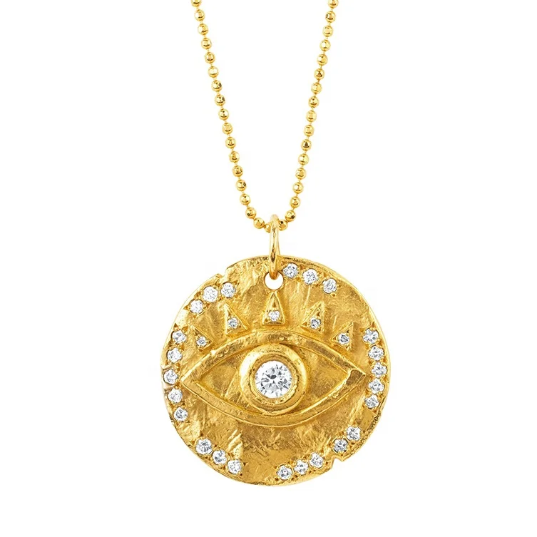 Hot selling 925 sterling silver 18k gold plated coin medal evil eye jewelry custom necklace
Hot selling 925 sterling silver 18k gold plated coin medal evil eye jewelry custom necklace