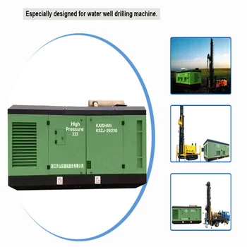 High performance high pressure diesel screw air compressor for water well drilling machine, View hig