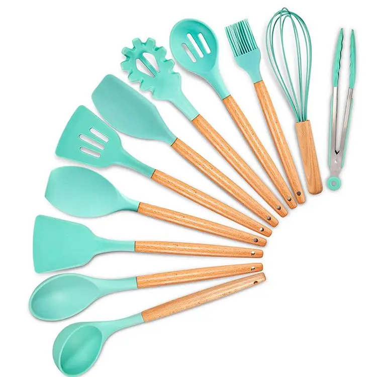 Cookware Sets New Products Sturdy Natural Food Grade Heat Resistant Material Silicone Wooden Handle Kitchen Set of 11
Cookware Sets New Products Sturdy Natural Food Grade Heat Resistant Material Silicone Wooden Handle Kitchen Set of 11