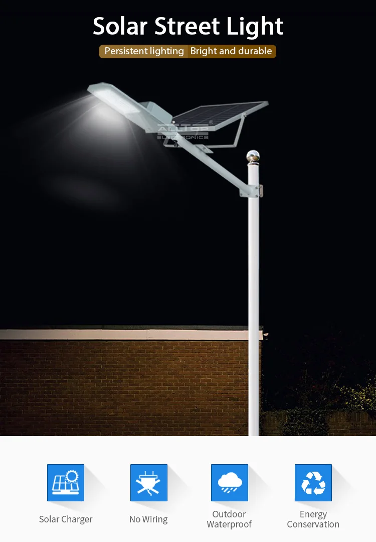 ALLTOP High quality super brightness outdoor garden lighting waterproof ip65 smd 50w solar led street light