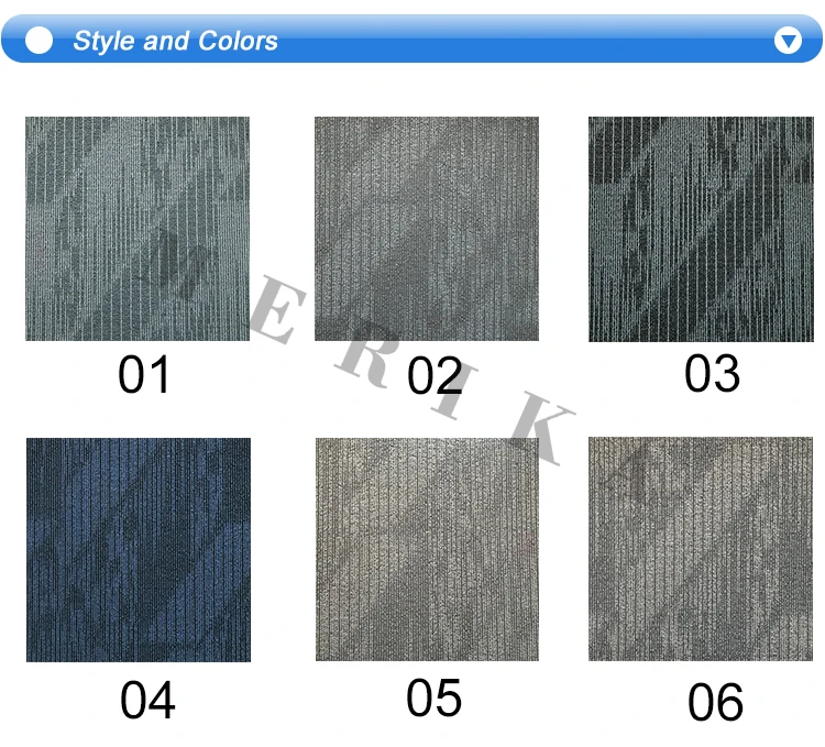 New Arrival Stripe 60*60cm Nylon Carpet Tiles with PVC Backing