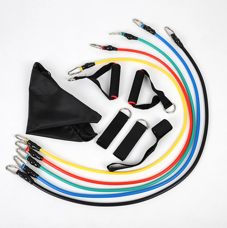 Fitness Workout 11Pcs Pull Rope Fitness Resistance Bands Gym Kit Tube Set With Handle, Yellow,green,red,blue,black 
Fitness Workout 11Pcs Pull Rope Fitness Resistance Bands Gym Kit Tube Set With Handle, Yellow,green,red,blue,black