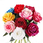 artificial silk flower 11colours 72cm Single Stem velvet Rose Flower Wedding Occasion flower wall artificial roses