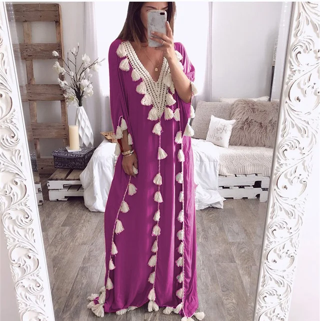 2021 spring and summer fashion long loose tassel bohemian light dress, Picture color
2021 spring and summer fashion long loose tassel bohemian light dress, Picture color