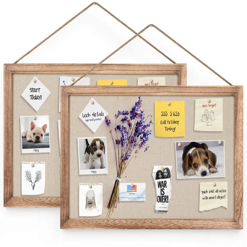 2-Pack Wood Board with Linen 16x11 inch Bulletin Boards Wall Decor Hanging Pin Wood Framed Display Bulletin Cork
2-Pack Wood Board with Linen 16x11 inch Bulletin Boards Wall Decor Hanging Pin Wood Framed Display Bulletin Cork