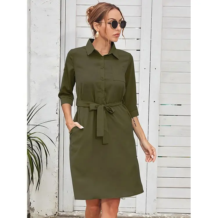 OLIVE New Arrival 2021 Girls Clothing Dresses Women Casual Waist Strap Design Pure Color
OLIVE New Arrival 2021 Girls Clothing Dresses Women Casual Waist Strap Design Pure Color