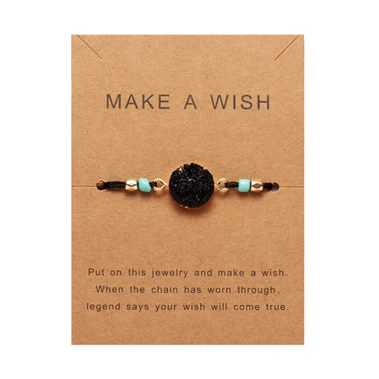 Natural Stone Hand Woven Bracelet Girls Friendship Adjustable Woven Paper Make a wish Card Bracelet, Multi colors
Natural Stone Hand Woven Bracelet Girls Friendship Adjustable Woven Paper Make a wish Card Bracelet, Multi colors