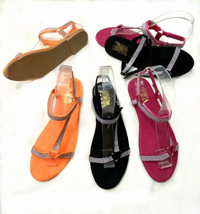 European&American hot sale women's shoes fashion flat rhinestone solid color sandals wholesale in stock, Four colors or customized
European&American hot sale women's shoes fashion flat rhinestone solid color sandals wholesale in stock, Four colors or customized