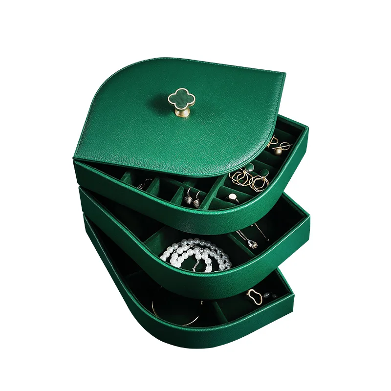 2021 Luxury Large Jewelry Organizer Tray 3Layer Custom Logo Green PU Leather Necklace Ring Earring Jewellery Storage Box Case
2021 Luxury Large Jewelry Organizer Tray 3Layer Custom Logo Green PU Leather Necklace Ring Earring Jewellery Storage Box Case