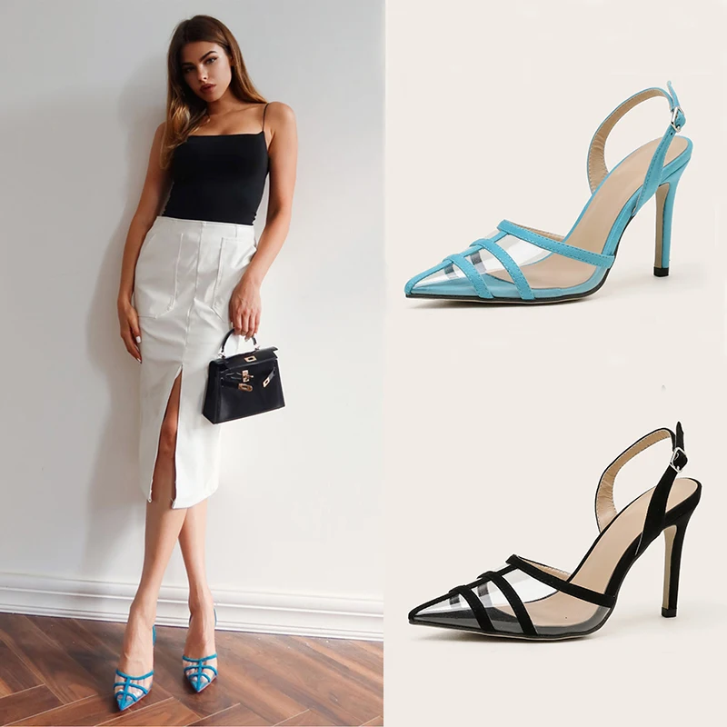 European and American pointed PVC thin heel high heel Baotou women's sandals in the autumn of 2021
European and American pointed PVC thin heel high heel Baotou women's sandals in the autumn of 2021