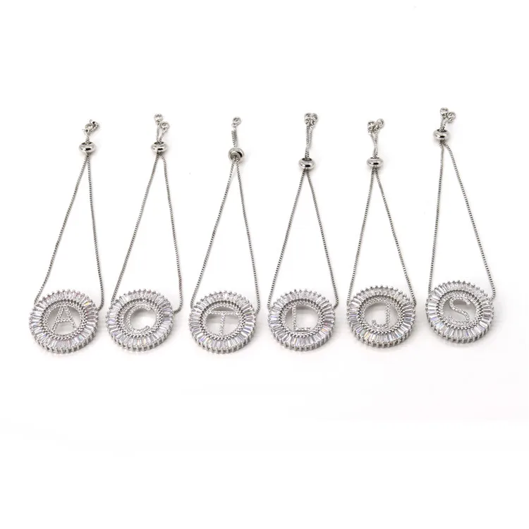 Fashion Brass Zircon Micro Pave Pendant Gold Plated Chain 26 Initials Letter Bracelets Women, Gold plated, rose gold plated, silver plated
Fashion Brass Zircon Micro Pave Pendant Gold Plated Chain 26 Initials Letter Bracelets Women, Gold plated, rose gold plated, silver plated