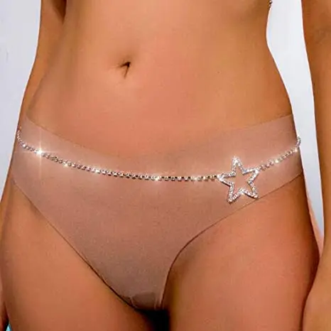 Star Bling Rhinestone Body Chain Bikini Beach Body Jewelry Crystal Waist Chains for Women Sexy, Picture shows
Star Bling Rhinestone Body Chain Bikini Beach Body Jewelry Crystal Waist Chains for Women Sexy, Picture shows