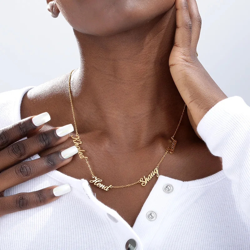 Custom DIY 18K Gold Multiple Stainless Steel Necklaces Fashion Temperament Personalized Name Necklace For Women Girl
Custom DIY 18K Gold Multiple Stainless Steel Necklaces Fashion Temperament Personalized Name Necklace For Women Girl