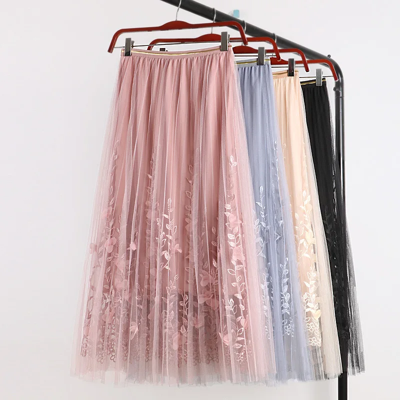 fashion girl lady Embroidered mesh pleated skirt summer hot sale colored mesh skirt, Gold
fashion girl lady Embroidered mesh pleated skirt summer hot sale colored mesh skirt, Gold