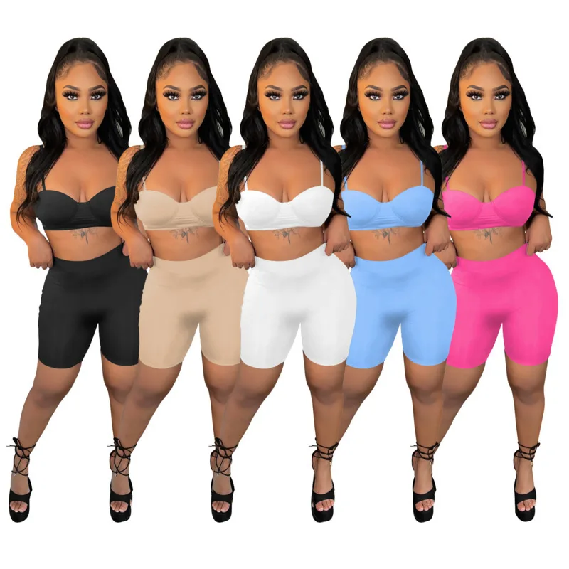 Womens 2022 SummerTracksuits Short Sets Suspender Shorts Solid Color Two Piece Set Sports Suit
Womens 2022 SummerTracksuits Short Sets Suspender Shorts Solid Color Two Piece Set Sports Suit