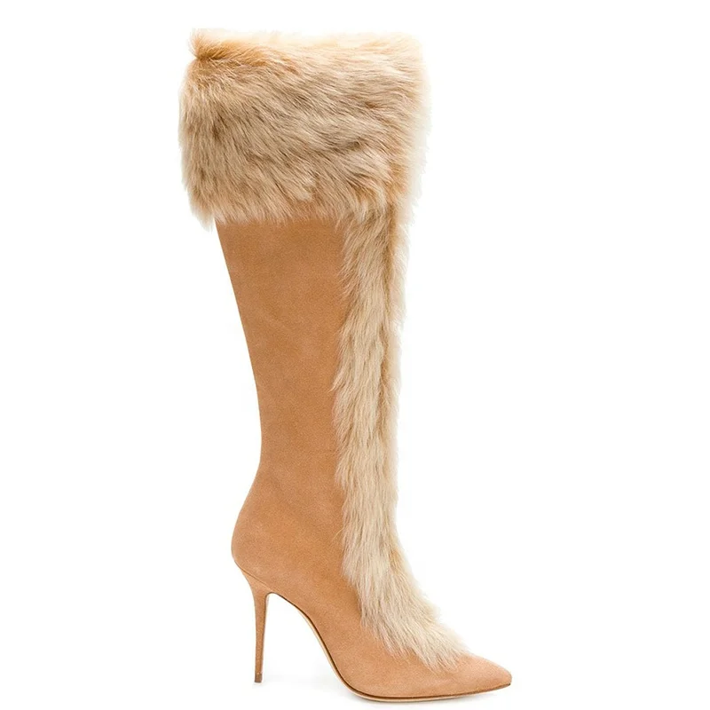2021 New Arrival Elegant Rabbit Hair Plush Sweet Knee Boots Pointed Toe Thin High Heel Winter Boots Women Shoes, Black silver gold
2021 New Arrival Elegant Rabbit Hair Plush Sweet Knee Boots Pointed Toe Thin High Heel Winter Boots Women Shoes, Black silver gold