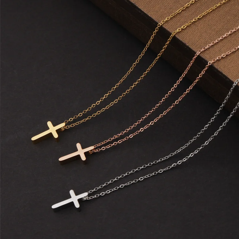 Classic Small 18k Gold Plated Stainless Steel Cross Pendant Necklace Blank Steel Tiny Cross Necklace for women girl
Classic Small 18k Gold Plated Stainless Steel Cross Pendant Necklace Blank Steel Tiny Cross Necklace for women girl