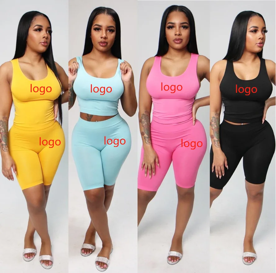 2022 fashion woman summer biker shorts set solid color sleeveless 2 piece custom two piece short set, White, yellow, gray, green, black, pink, blue
2022 fashion woman summer biker shorts set solid color sleeveless 2 piece custom two piece short set, White, yellow, gray, green, black, pink, blue