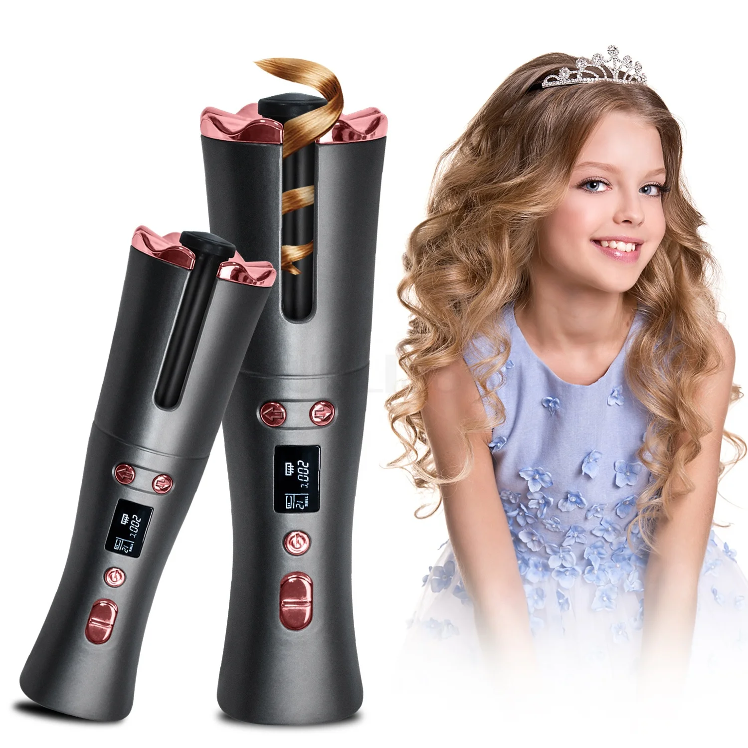 2020 New Design Cordless hair tools Curling Iron wave styling wireless automatic curler, Grey
2020 New Design Cordless hair tools Curling Iron wave styling wireless automatic curler, Grey