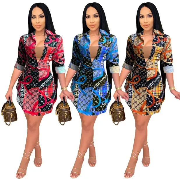Wholesale spring Fashionable casual print blouse for ladies fashion print women shirts letter print dress
Wholesale spring Fashionable casual print blouse for ladies fashion print women shirts letter print dress