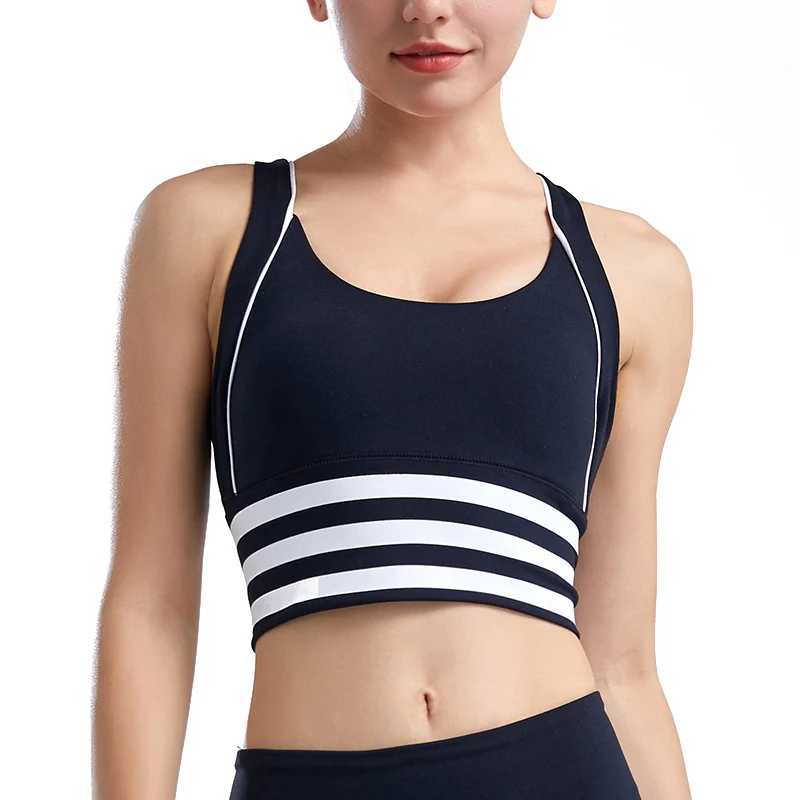 OEM ODM Cross back sexy bra shockproof Bras beauty undies backless contrast Stripe Tops Women fitness bra top
OEM ODM Cross back sexy bra shockproof Bras beauty undies backless contrast Stripe Tops Women fitness bra top