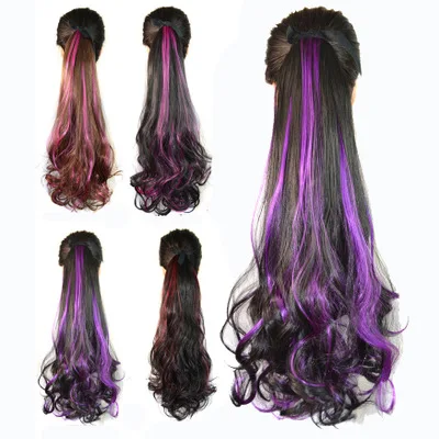 N228 2019 New Matte Realistic Bundled Wigs Gradient Color Ponytail Curly hair Wig Long waves Hair False Ponytail
N228 2019 New Matte Realistic Bundled Wigs Gradient Color Ponytail Curly hair Wig Long waves Hair False Ponytail