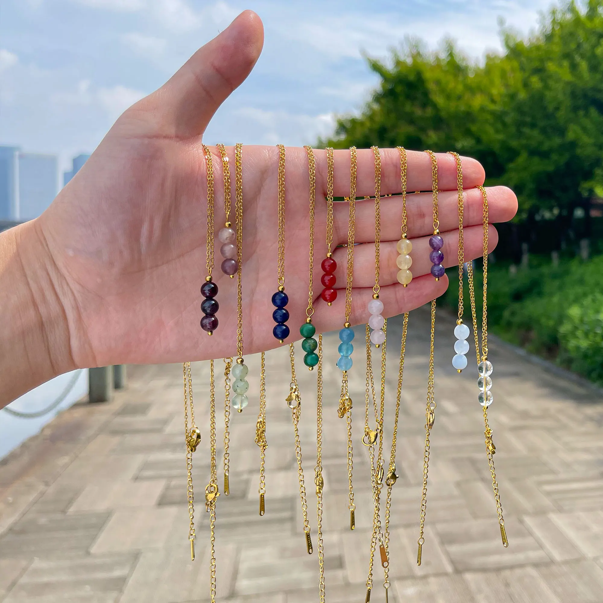 NUORO Lucky 18K Gold 3-Stone Birthday Month Natural Rose Quartz Amethyst Chakra Beads Stone Stainless Steel Citrine Necklace
NUORO Lucky 18K Gold 3-Stone Birthday Month Natural Rose Quartz Amethyst Chakra Beads Stone Stainless Steel Citrine Necklace