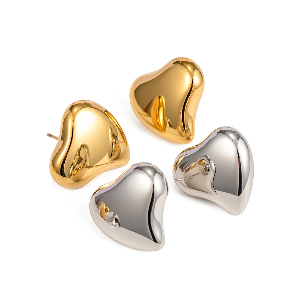 Fashion Statement Irregular Heart Earrings Fine Jewelry Stainless Steel Gold Plated Stud Earrings for Women
Fashion Statement Irregular Heart Earrings Fine Jewelry Stainless Steel Gold Plated Stud Earrings for Women