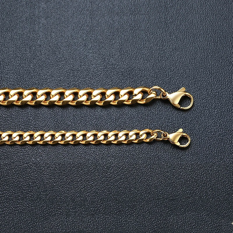 Men's Stainless Steel Chain Cuban link Bracelet, Silver, black, gold
Men's Stainless Steel Chain Cuban link Bracelet, Silver, black, gold