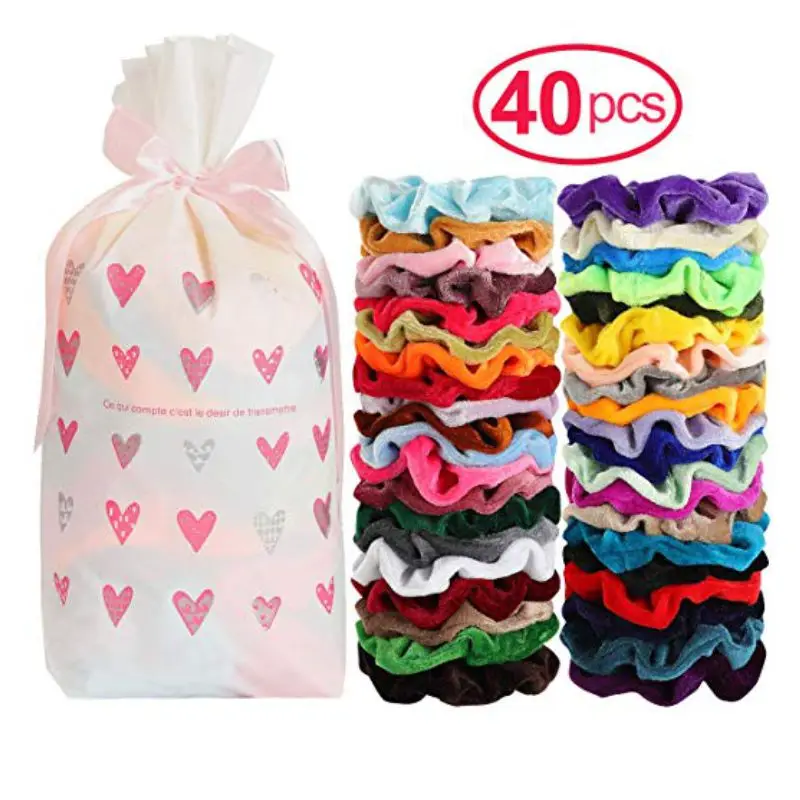 Cheap Custom Hair Accessories Elastic Ribbon Hair Ties Velvet