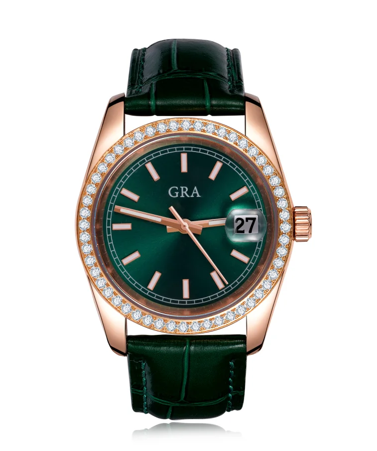 Watch Wholesale Leather Waterproof and antimagnetic skin-friendly Quartz Watch with gemstone for women, 2 colors
Watch Wholesale Leather Waterproof and antimagnetic skin-friendly Quartz Watch with gemstone for women, 2 colors
