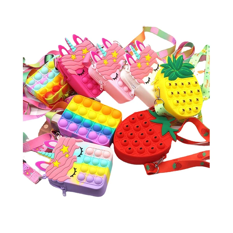 New Christmas Gifts Colorful Rainbow Unicorn Women Girls Kids Silicone Popoit Fidget Toy Purse Phone Makeup Mini Shoulder Bag, As per picture
New Christmas Gifts Colorful Rainbow Unicorn Women Girls Kids Silicone Popoit Fidget Toy Purse Phone Makeup Mini Shoulder Bag, As per picture