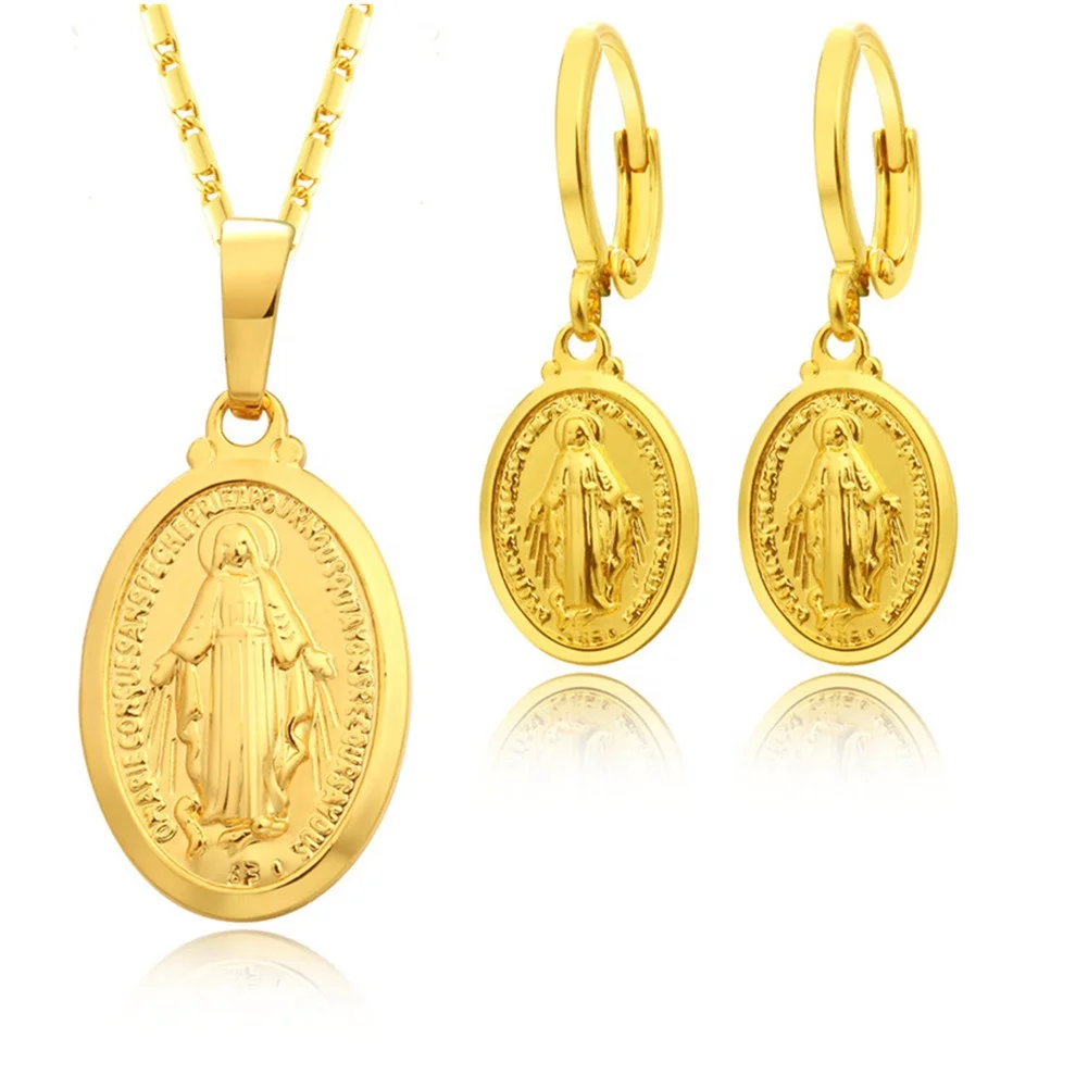 Gold Plated Middle East Vintage Orthodox catholic Style Coin Necklace Earrings Jewelry Set, Yellow gold, white gold
Gold Plated Middle East Vintage Orthodox catholic Style Coin Necklace Earrings Jewelry Set, Yellow gold, white gold