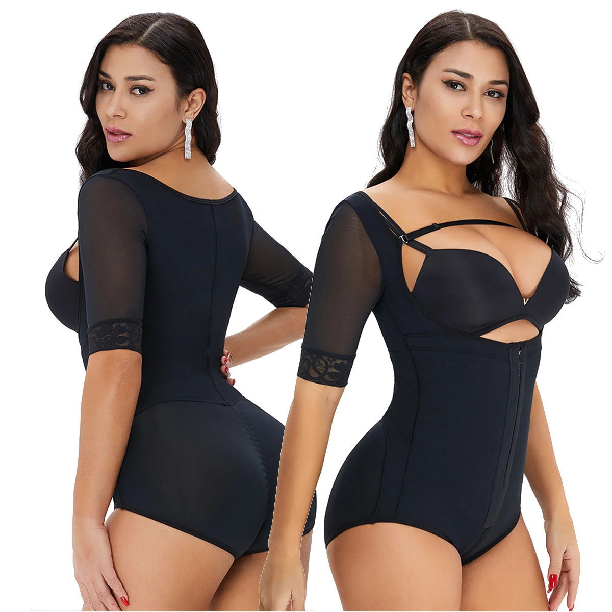 long cuerpo completo body fajas colombianas long sleeve upper arm slimming shaper, Black
long cuerpo completo body fajas colombianas long sleeve upper arm slimming shaper, Black