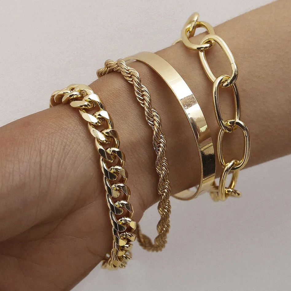 Adjustable Beaded Chunky Flat Cable Gold Silver Chain Boho Bracelets Set for Women, Gold color
Adjustable Beaded Chunky Flat Cable Gold Silver Chain Boho Bracelets Set for Women, Gold color