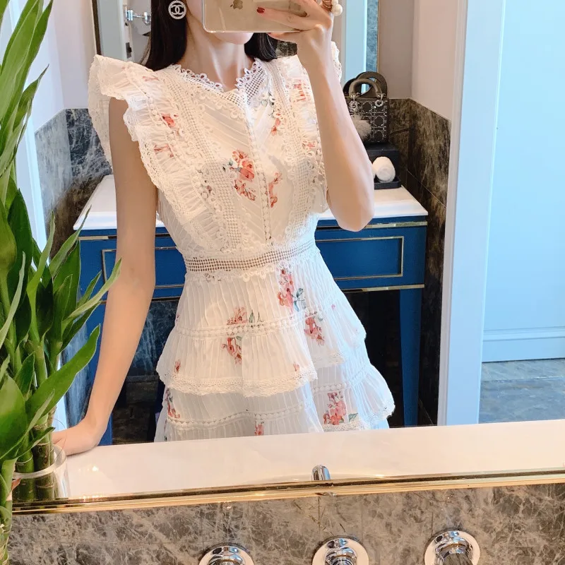 Spot 2022 new Korean women's printed lace lotus leaf cake dress dress skirt holiday casual dress, Pink
Spot 2022 new Korean women's printed lace lotus leaf cake dress dress skirt holiday casual dress, Pink