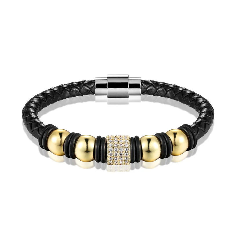 Magnet Buckle Genuine Leather 4 Colors Zircon Women Men Bracelet Accessories 2020 Stainless Steel Charm Bracelets Black Round
Magnet Buckle Genuine Leather 4 Colors Zircon Women Men Bracelet Accessories 2020 Stainless Steel Charm Bracelets Black Round