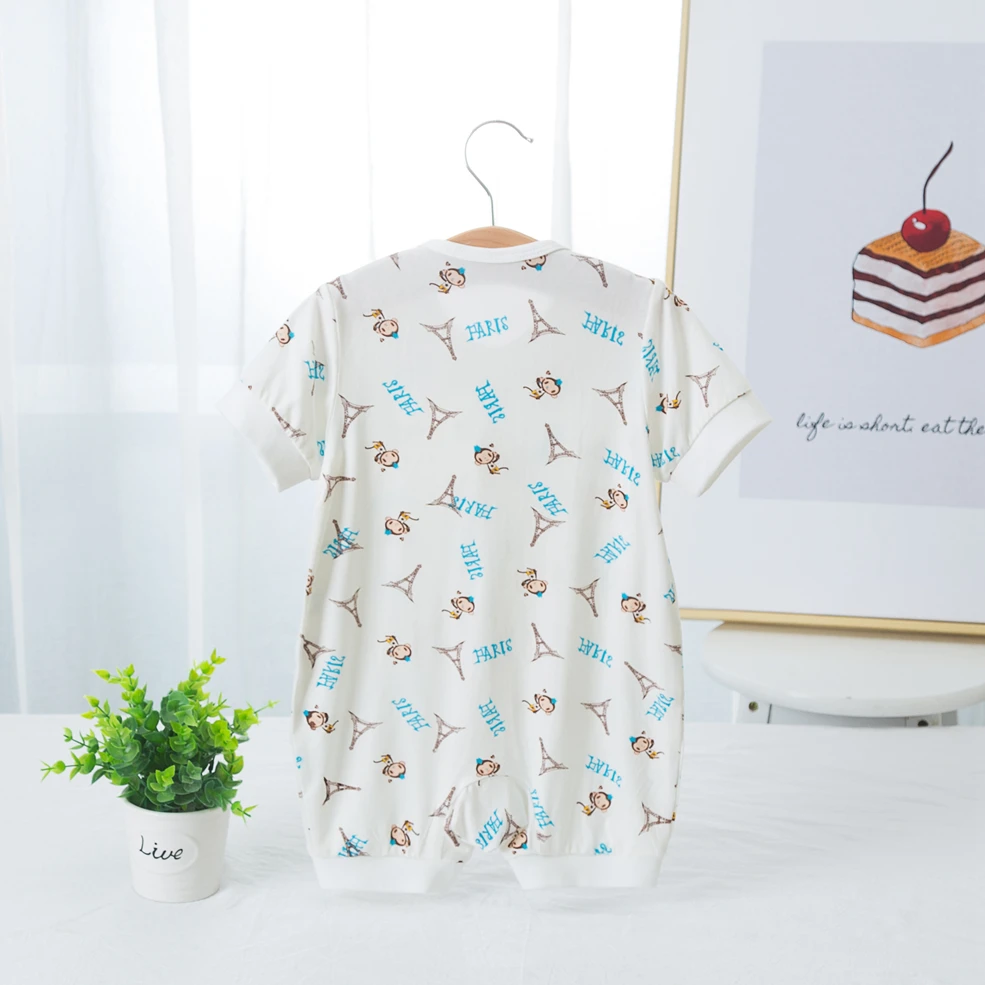 100% cotton short sleeve long leg baby romper bodysuit pure