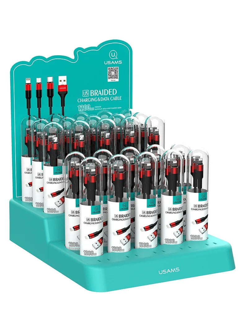 USAMS wholesale In Stock phone charger cable usb fast charging cable, Black/red
USAMS wholesale In Stock phone charger cable usb fast charging cable, Black/red