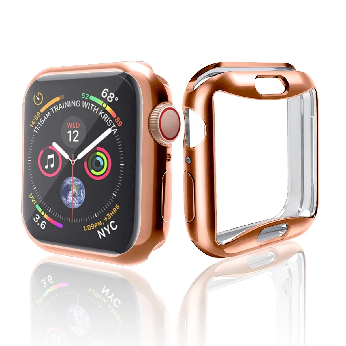 Chrome TPU Watch Case for Apple Watch 40MM 44MM Built-in Screen Protector Case Cover for iWatch Series 6 SE 5 4 3 2, Black, silver, red, pink, gold, rosy gold
Chrome TPU Watch Case for Apple Watch 40MM 44MM Built-in Screen Protector Case Cover for iWatch Series 6 SE 5 4 3 2, Black, silver, red, pink, gold, rosy gold
