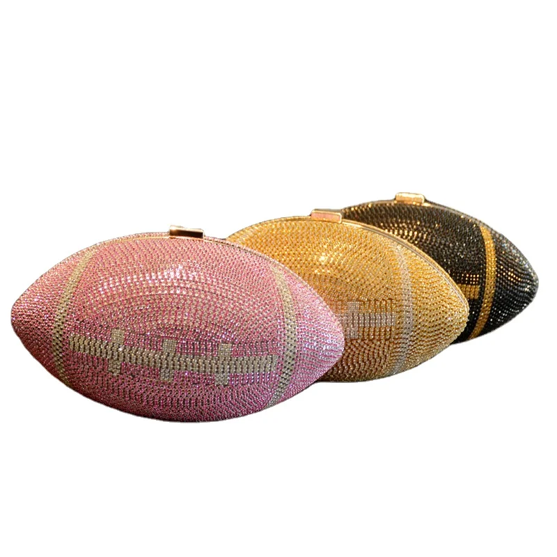 Women's Football Rhinestone Wedding Clutch Purse Bling Evening bag Sling Cross body with metal chain, Black/gold/pink
Women's Football Rhinestone Wedding Clutch Purse Bling Evening bag Sling Cross body with metal chain, Black/gold/pink