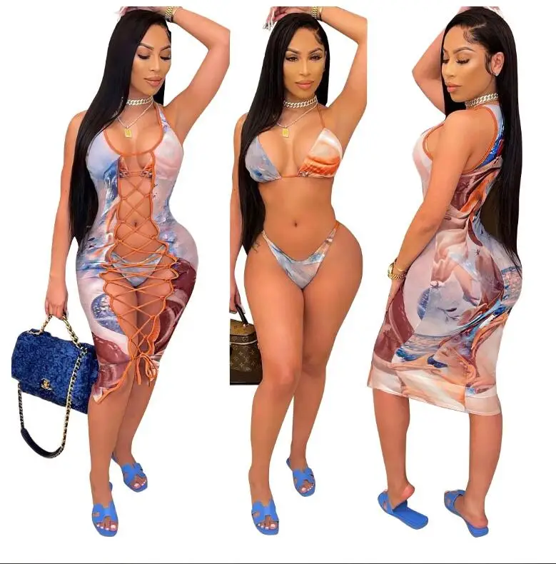 2021 Fashion summer women Clothing bikini blouse 3 piece dress sets A-Line swimsuit Hollow Out
2021 Fashion summer women Clothing bikini blouse 3 piece dress sets A-Line swimsuit Hollow Out