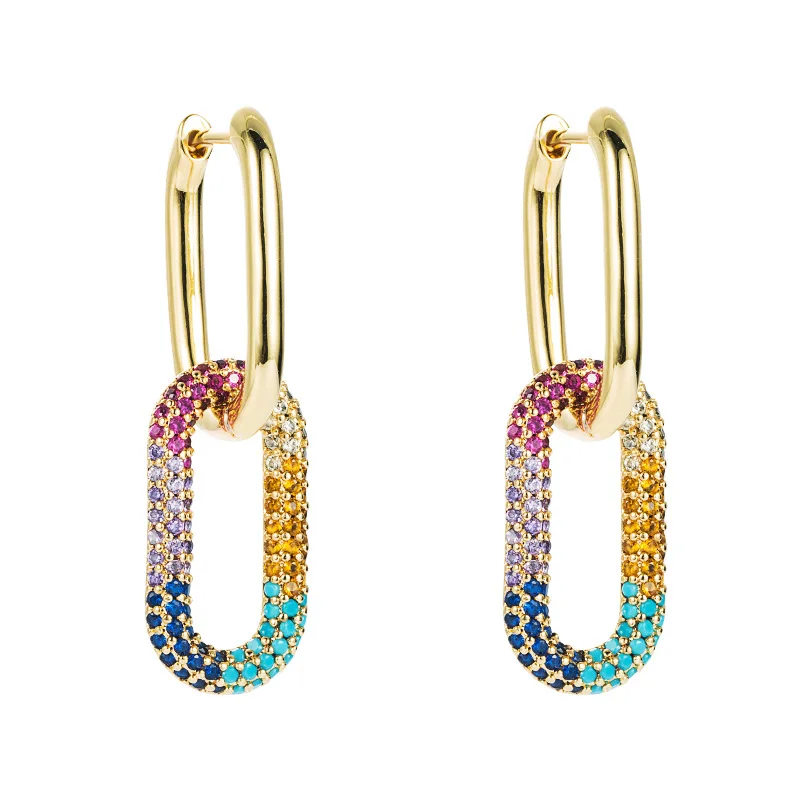 Wholesale Fashion Personalized Double-ring Pure Copper Gold Plated Earrings Zircon Hip hip Earrings, As picture
Wholesale Fashion Personalized Double-ring Pure Copper Gold Plated Earrings Zircon Hip hip Earrings, As picture