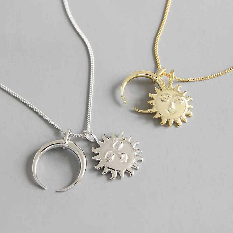 INS Trendy 925 sterling silver jewelry 18k gold sun and moon shape women pendant necklace
INS Trendy 925 sterling silver jewelry 18k gold sun and moon shape women pendant necklace