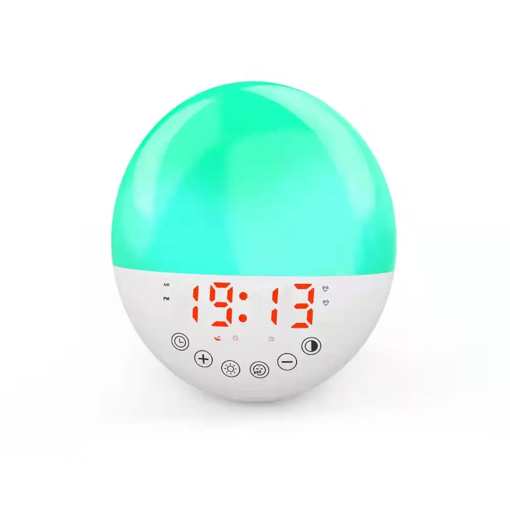 Table Lamp with Sunset Mode Night Light Bedroom Decoration Desk Clock digital clock radio - alarm clock kids, White
Table Lamp with Sunset Mode Night Light Bedroom Decoration Desk Clock digital clock radio - alarm clock kids, White