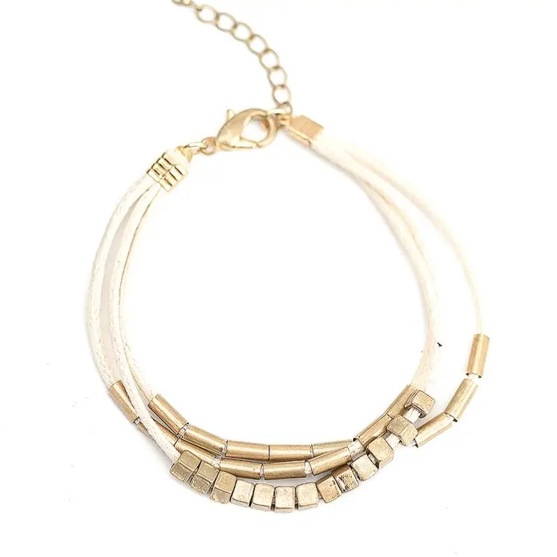 Wholesale cheap custom bead beige rope fabric bracelets lock clasp bracelets for women, Worn gold+beige
Wholesale cheap custom bead beige rope fabric bracelets lock clasp bracelets for women, Worn gold+beige