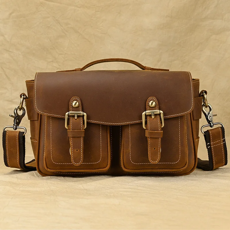 Custom Small Crazy Horse Trolley Waterproof Sling Shoulder Crossbody Bags Leather Camera Bag
Custom Small Crazy Horse Trolley Waterproof Sling Shoulder Crossbody Bags Leather Camera Bag